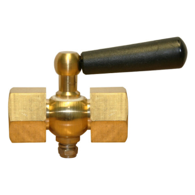 3/8 BSP BRASS GAUGE COCK FEMALE/FEMALE